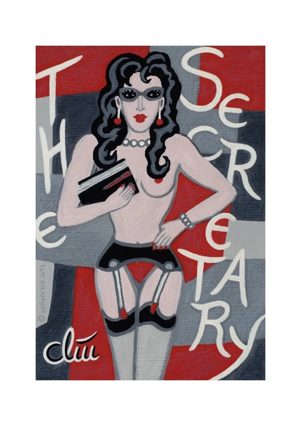 JACQUELINE DITT - The Secretray A2 gross DRUCK Akt Girl Erotik Pin Up - Bild 2 von 3