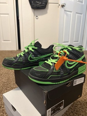 Nike x OFF-WHITE Rubber Dunk Low Green Strike EXCELLENT Condition Size M 9.5