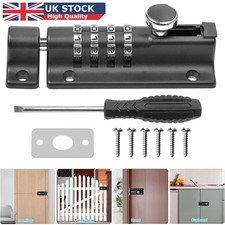 Keyless 4 Digit Combination Sliding Security Pad Bolt - Garden Door Shed Lock UK