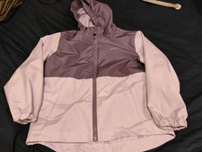 Eddie Bauer Kids Windbreaker Jacket S 7/8 Two TonePurple, Hooded Full Zip EUC