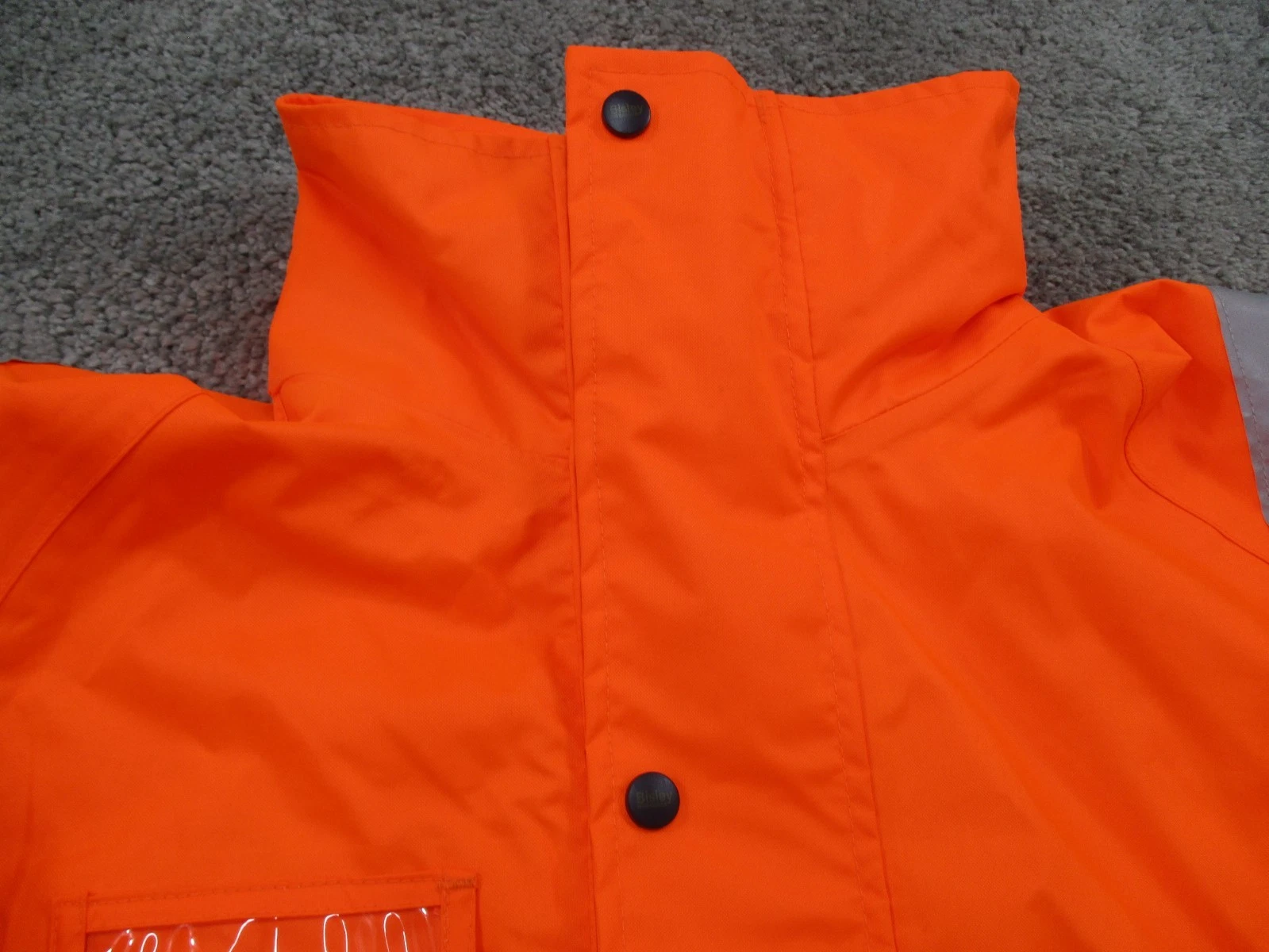 Bisley Tradie Jacket Large Long Sleeve Orange Blue Wet Weather Wear Zip Up - product detail image 2