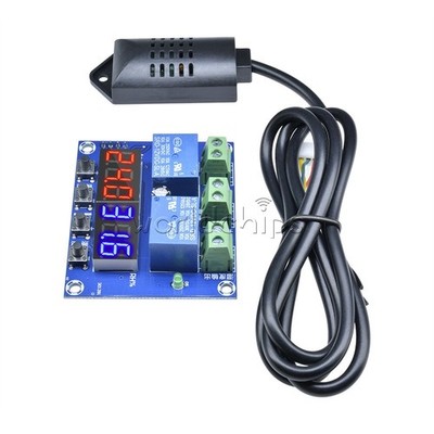 DC 12V Dual LED Temperature & Humidity Control XH-M452 Thermostat +Sensor Probe 