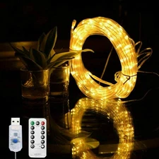 33FT 100 LED Strip Rope Light Tube String Outdoor Garden Party Decoration Lights