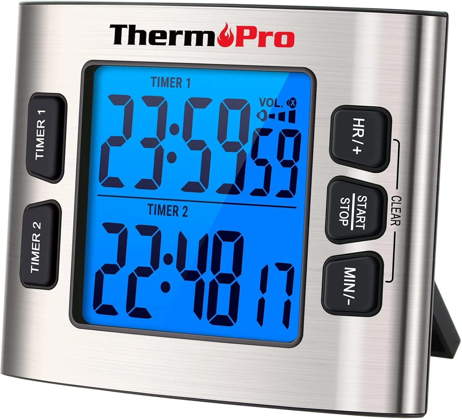 ThermoPro TM02 Digital Kitchen Timer Dual Countdown Stopwatch Magnetic Alarm