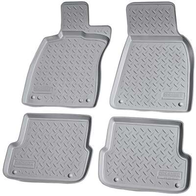 Gummi Fussmatten für AUDI A6 4F C6 Limo Allroad Avant 2004-2011 grau mit Rand