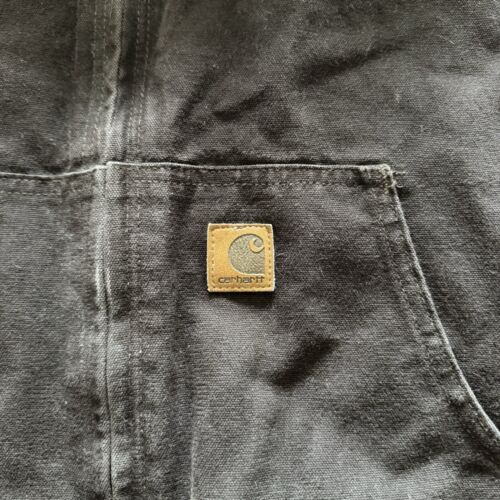 Vintage Carhartt J130 Duck Quilt Lined Hooded Canvas Jacket Dark Brown Mens Size 2XL - Bild 3 von 6