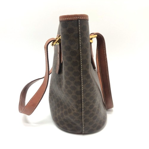 CELINE vintage Macadam Bucket Hand Bag Tote Bag PVC/Leather Brown/GoldHardware - Bild 5 von 18