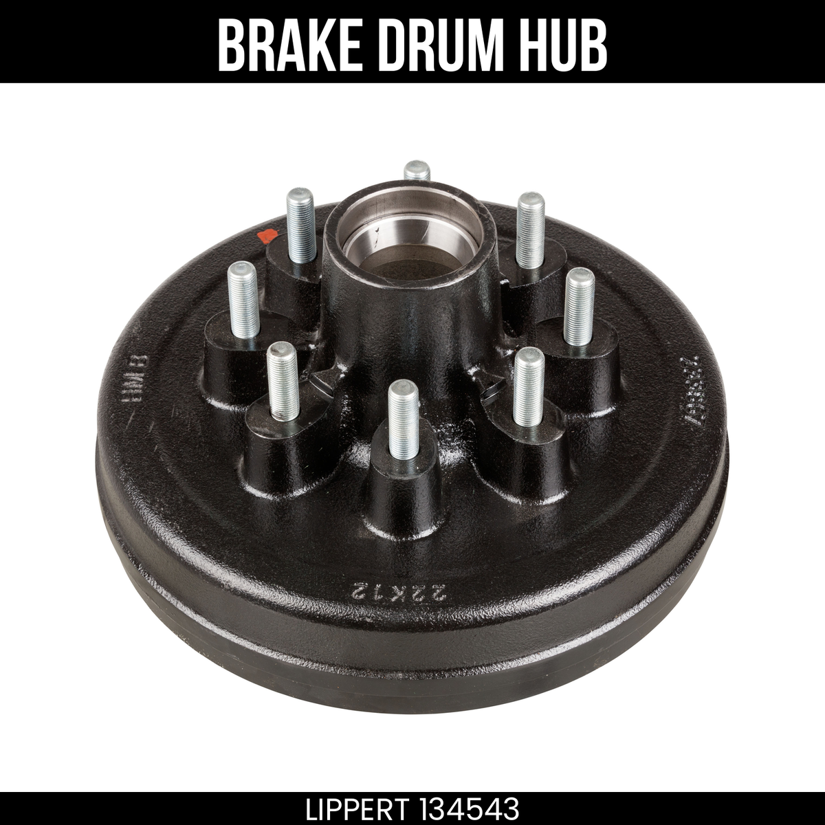 CURT 12 Inch Brake Drum Hub for 7,000 lbs Axle 8 on 6-1/2 Inch