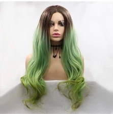 Rswsp 23 inch Natural Full Hair Long Wavy Synthetic Wig - Ombre Silver