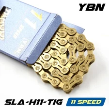 YBN SLA-H11-TIG - Gold 11 Speed Chain 116 Link Campagnolo Shimano