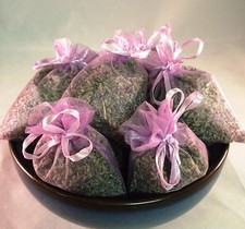 Set of 11 Lavender Sachets made with Orchid Organza Bags