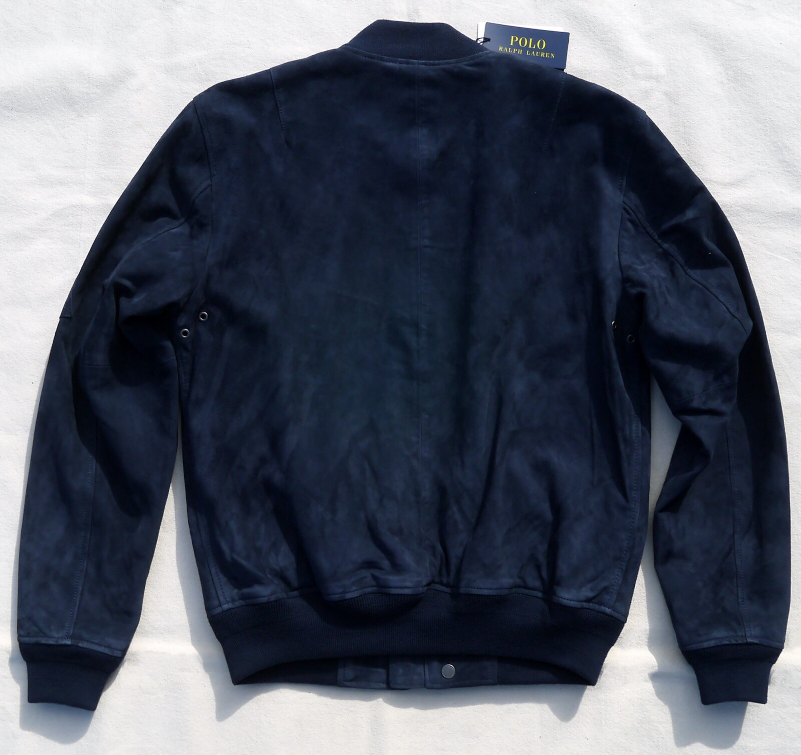 POLO RALPH LAUREN Aviator Navy Blue Suede Bomber Jacket Mens S | eBay