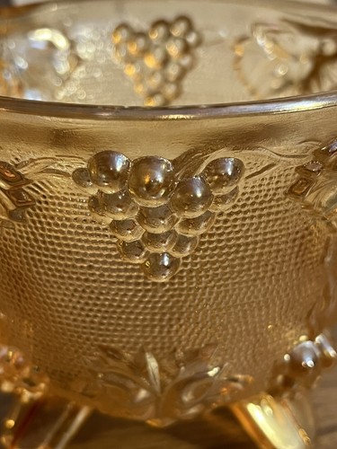 Jeannette Carnival Marigold 4.5" Glass Footed Candy Dish - Picture 4 of 6