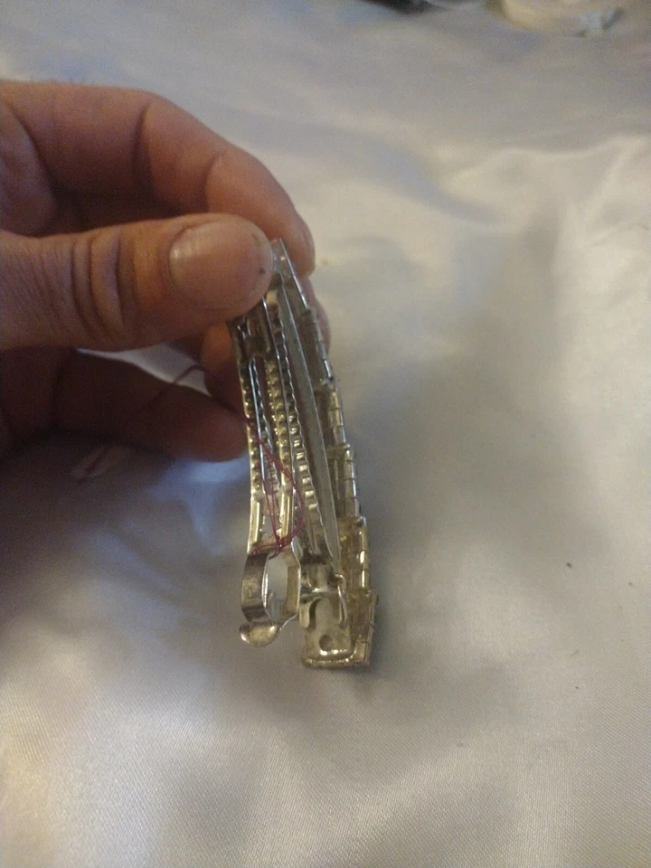 Clip de pelo para mujer, accesorio para el cabello, color tono plata - piedras transparentes y azules Foto 3 de 4