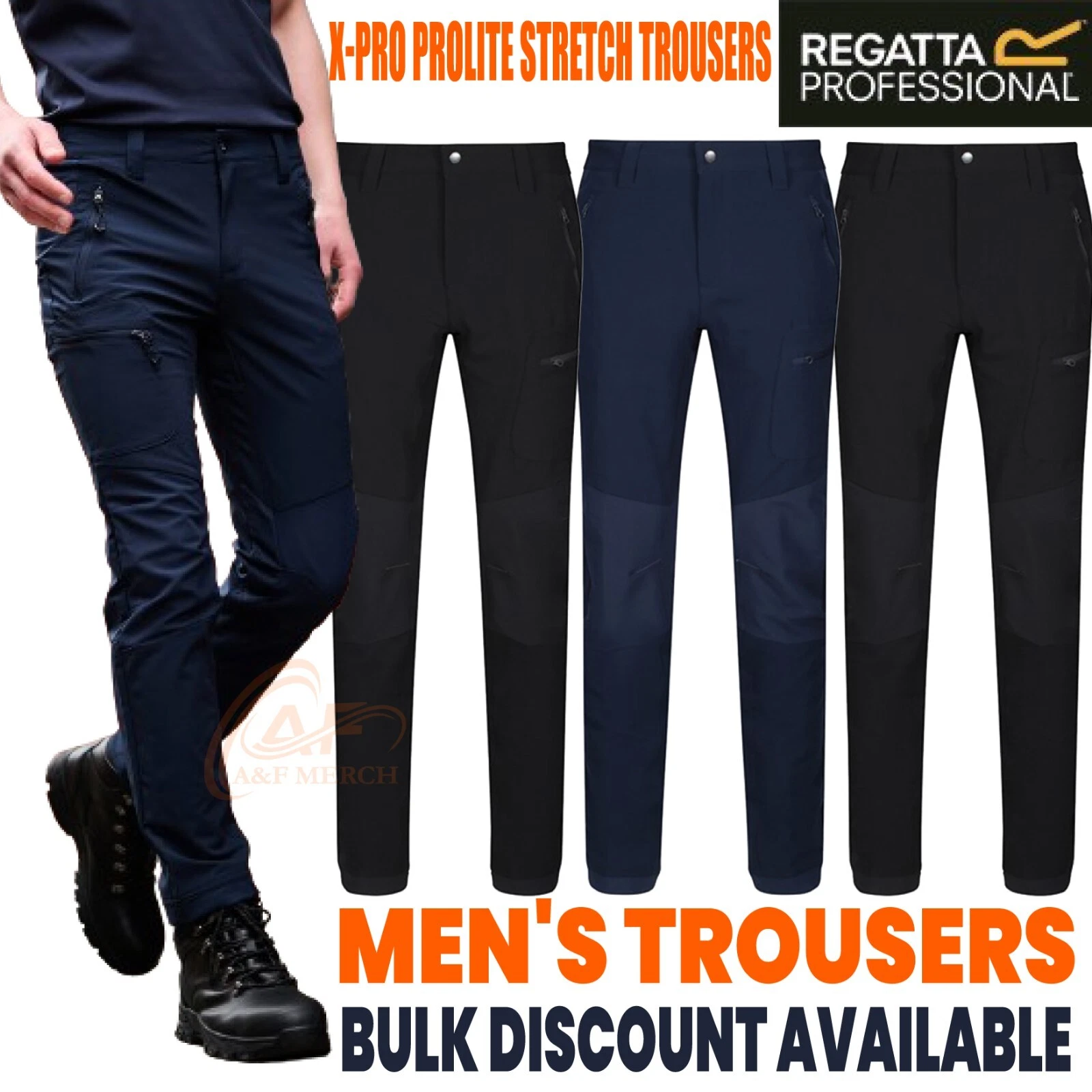 Regatta Prolite Stretch Work Trousers Multi Pocket Flexible Sitewear Pants
