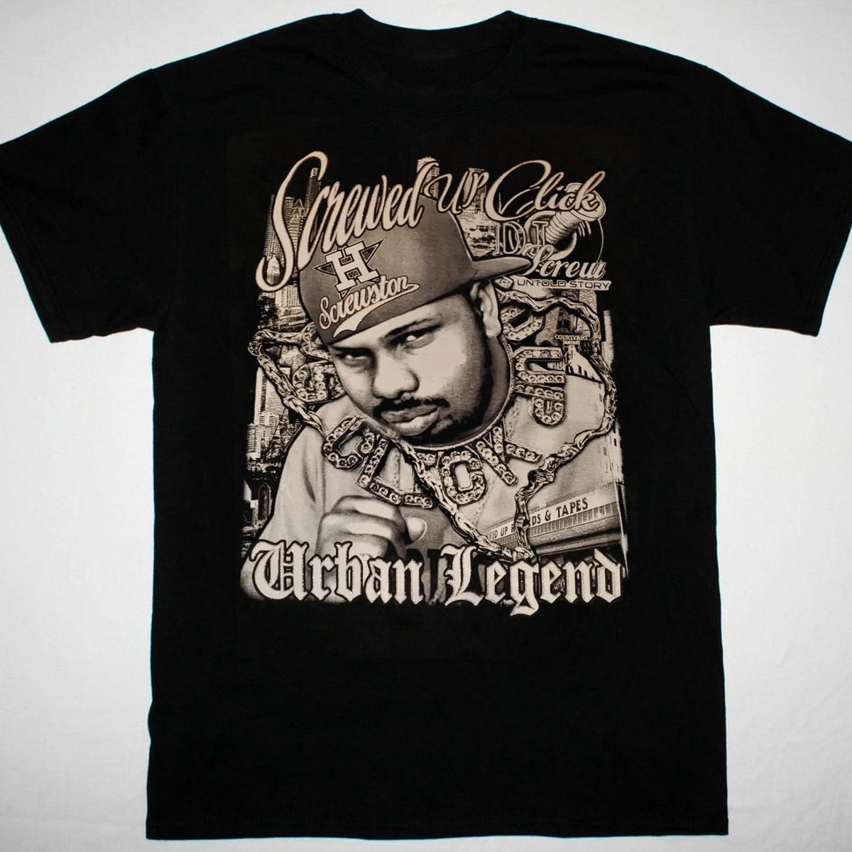 DJ Screw legend artwork T-shirt black short sleeve All sizes S to