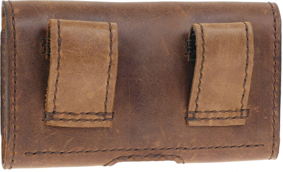 PREMIUM HAND-SEWN OF COWHIDE CRAFT HORIZONTAL WAIST POUCH CASE COVER FOR IPHONE - Image 4 of 4