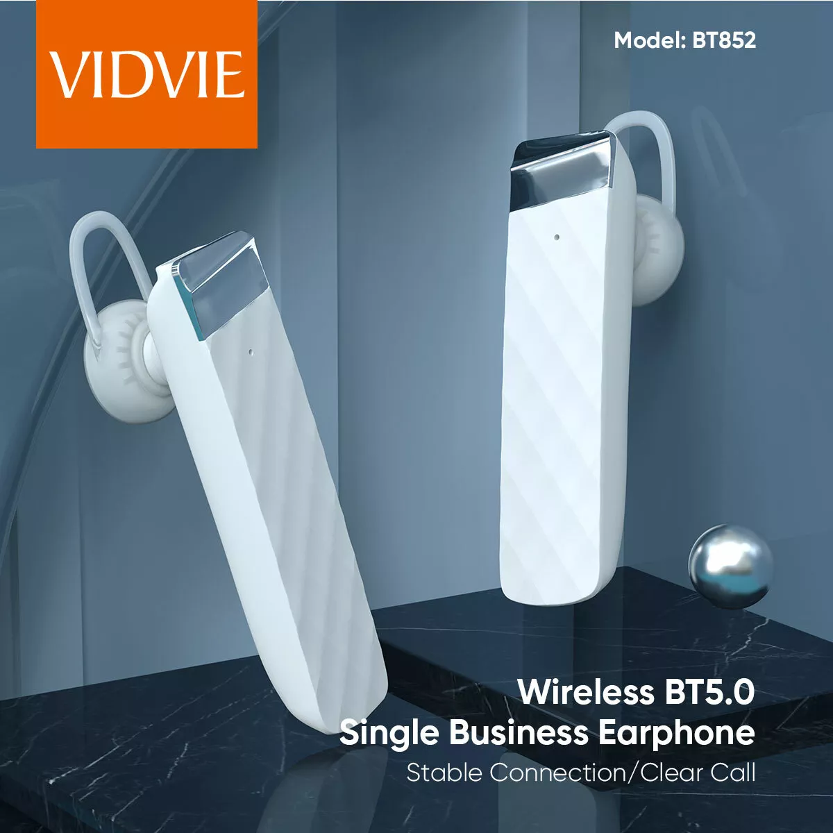 VIDVIE Built In Single Wireless Earphone Bluetooth 5.0 Headphone