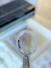 1Ct Lab Created Diamond Half Eternity Wedding Band Ring 14K White Gold Over