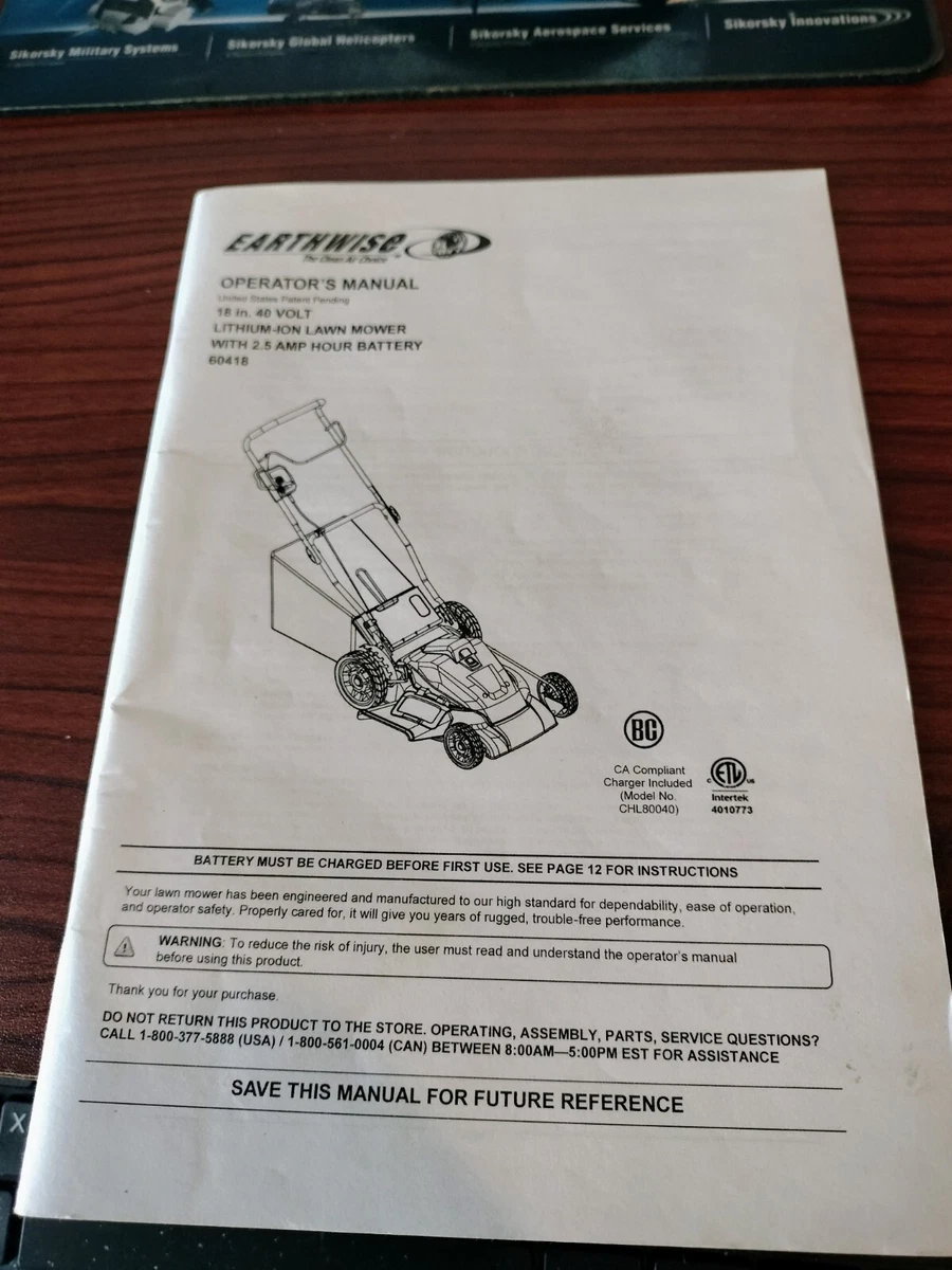 Earthwise lawn mower sale manual