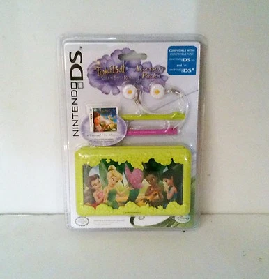 PDP NEW Nintendo DS Lite TINKER BELL FAIRY MIRROR GAME CASE STYLUS FLOWER CHARMS
