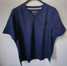 Fabletics Shirt Mens XXL Navy Helix Scrub Top V Neck Relaxed Chest Pocket New