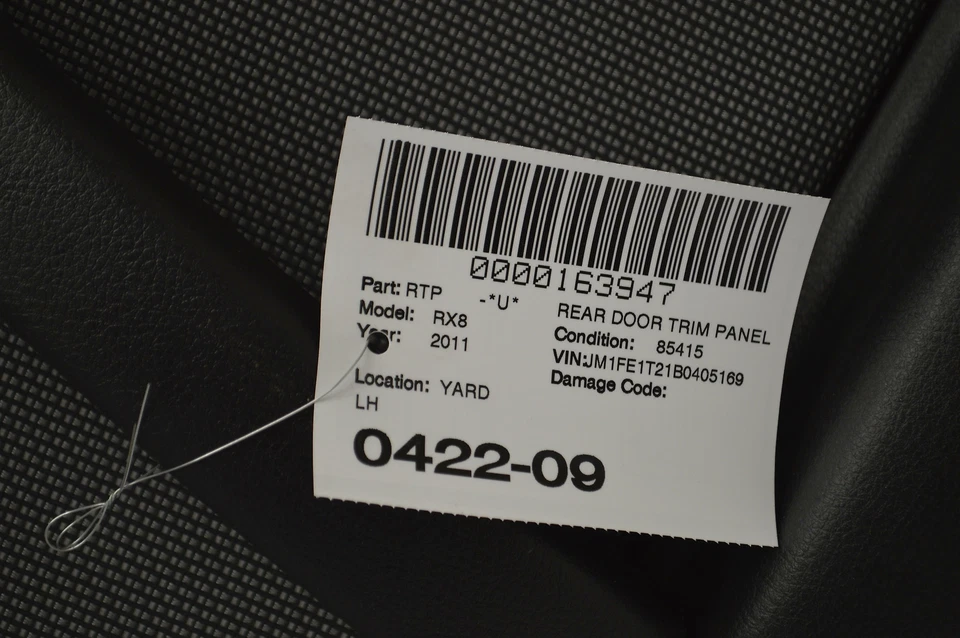 MAZDA RX8 2009-2011 puerta trasera izquierda lado del conductor cuarto panel embellecedor cubierta OEM Foto 3 de 3