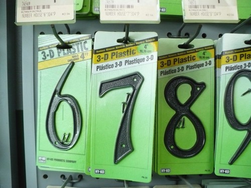 House Numbers 3-D Weather-Resistant Plastic 4" with Mounting Screws Included. - Picture 4 of 5