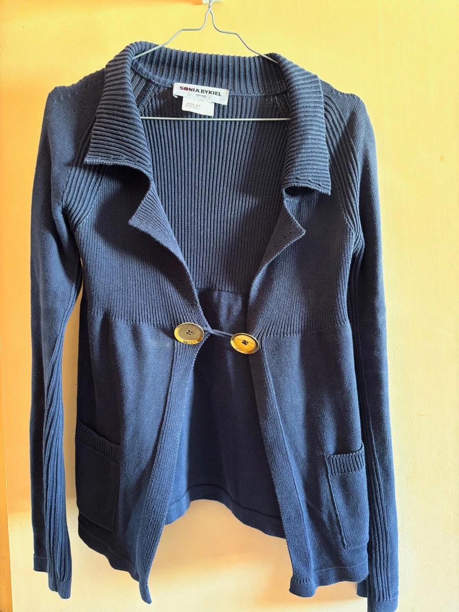 Gilet Sonia Rykiel Bleu Marine - Taille 36 Femme - 100% Coton - Occasion Très Bon état