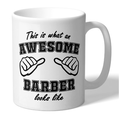 THIS IS WHAT AN AWESOME BARBER LOOKS LIKE Keramik Kaffee Tee Becher Tasse Geschenkidee