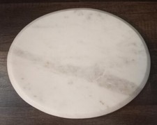 White Marble Tray, Medium, Oval 10"x8"x 3/4" Thick 733555 New in Box