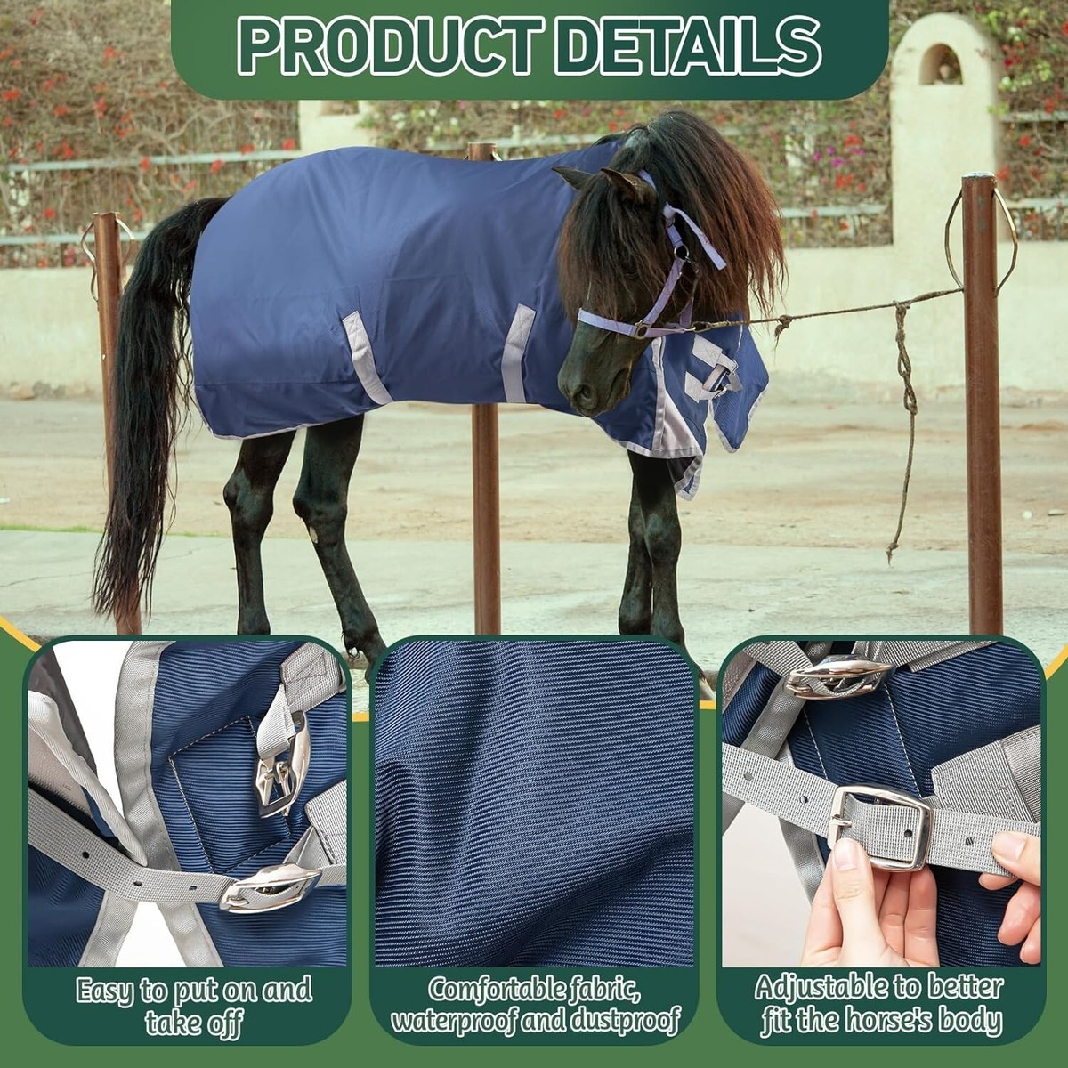 Couverture Cheval Challenger 68 Inches 1200D Waterproof Ombré Lined Medium