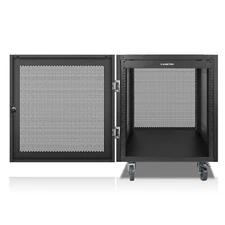 Sound Town 12U Universal Steel Rack Mesh Doors Locking Casters  (STRK-M12UWD)