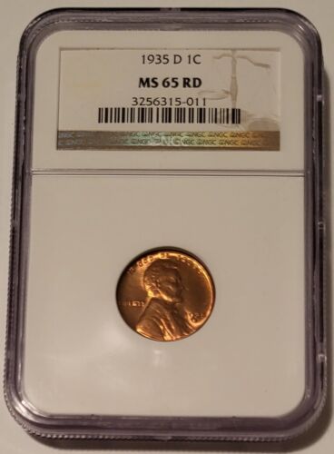 1935 D Lincoln Wheat Cent MS65 RED NGC