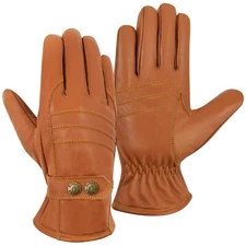 Riparo Men's Genuine Leather Winter Insulated Gloves with Fleece Lining