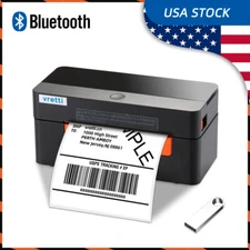 VRETTI Thermal Shipping Label Printer 4x6 Bluetooth iOS Android Black