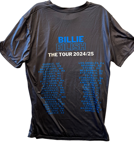 Billie Eilish 2024/2025 Hit Me Hard and Soft Tour Gray Jersey Shirt Mens Size L - Picture 10 of 10