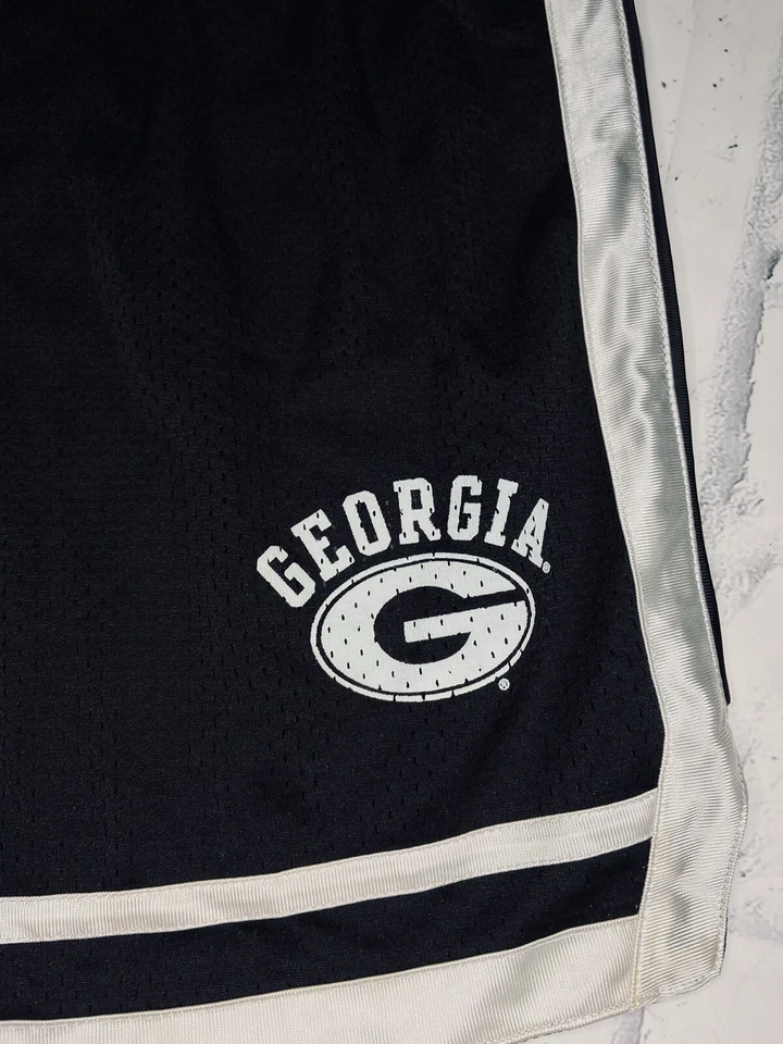 Pantalones cortos de malla de baloncesto Champion NCAA Georgia Bulldogs para hombre negros/blancos; XL Foto 2 de 4
