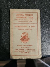ARSENAL FC - Membership Card 1953/1954 season