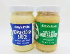Kelly's Pride- 2 Pack Horseradish Sauce and Prepared Horseradish- 8 Ounce Jars