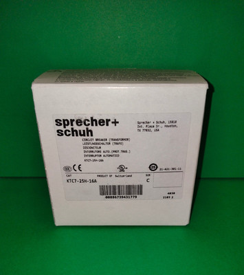 Sprecher + Schuh KTC7-25H-16A Manual Motor Circuit Protector Switch 10-16 A