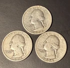 1934-P 25 Cent Washington Quarters Lot Of 3 Selling Below Melt Value