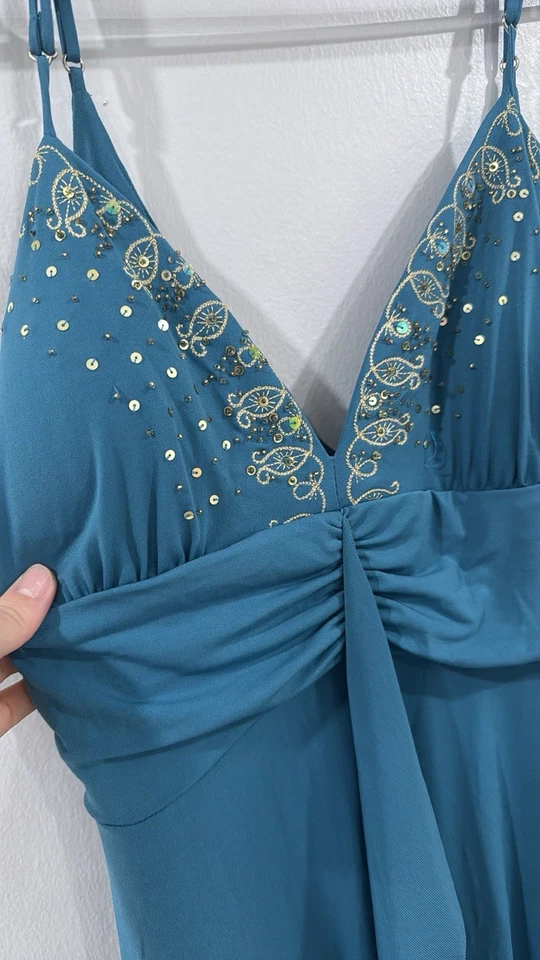 Vestido de hadas caprichoso con lentejuelas adornado Max & Cleo vintage Y2K talla mediana Foto 3 de 4