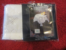 NEW Vintage White Quaker Lace Co 36" Square Lace Table Topper