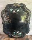Large Vintage Toleware Tray Hand Painted Floral Signed M Hayward 1949 25”