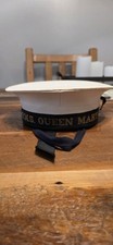 RARE VINTAGE RMS QUEEN MARY BRITISH SAILOR FLAT TOP HAT