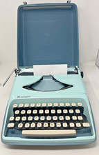 Remington Streamliner Portable Typewriter Vintage with Hardshell Case, Aqua Blue thumbnail