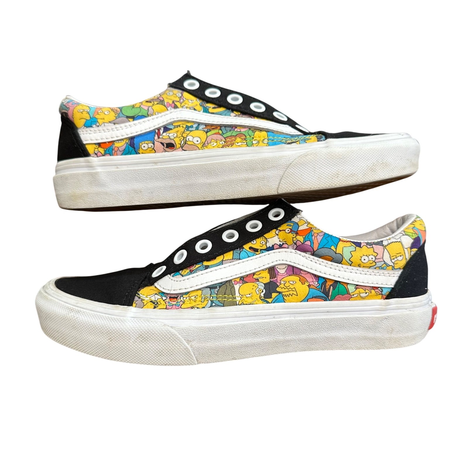 The Simpsons Vans 4.5/6 Customs Old Skool Sneakers Shoes Springfield No Laces thumbnail 8