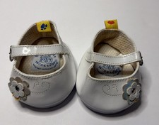 Build-A-Bear Workshop BAB white with Flower on Front Strap Shoes