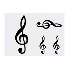 4 x 'Music Note' Temporary Tattoos / Transfers TO00012651 